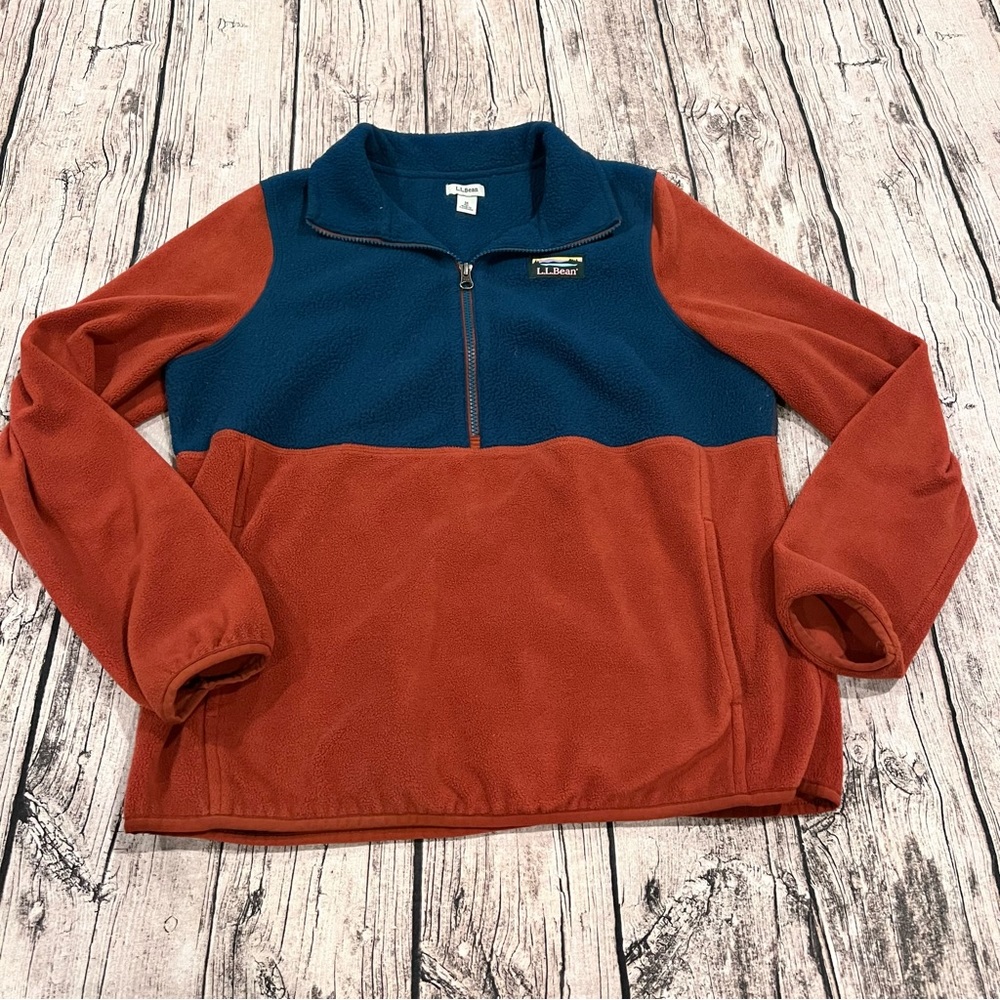 Men’s LL Bean Colorblock Quarter Zip Fleece size medium